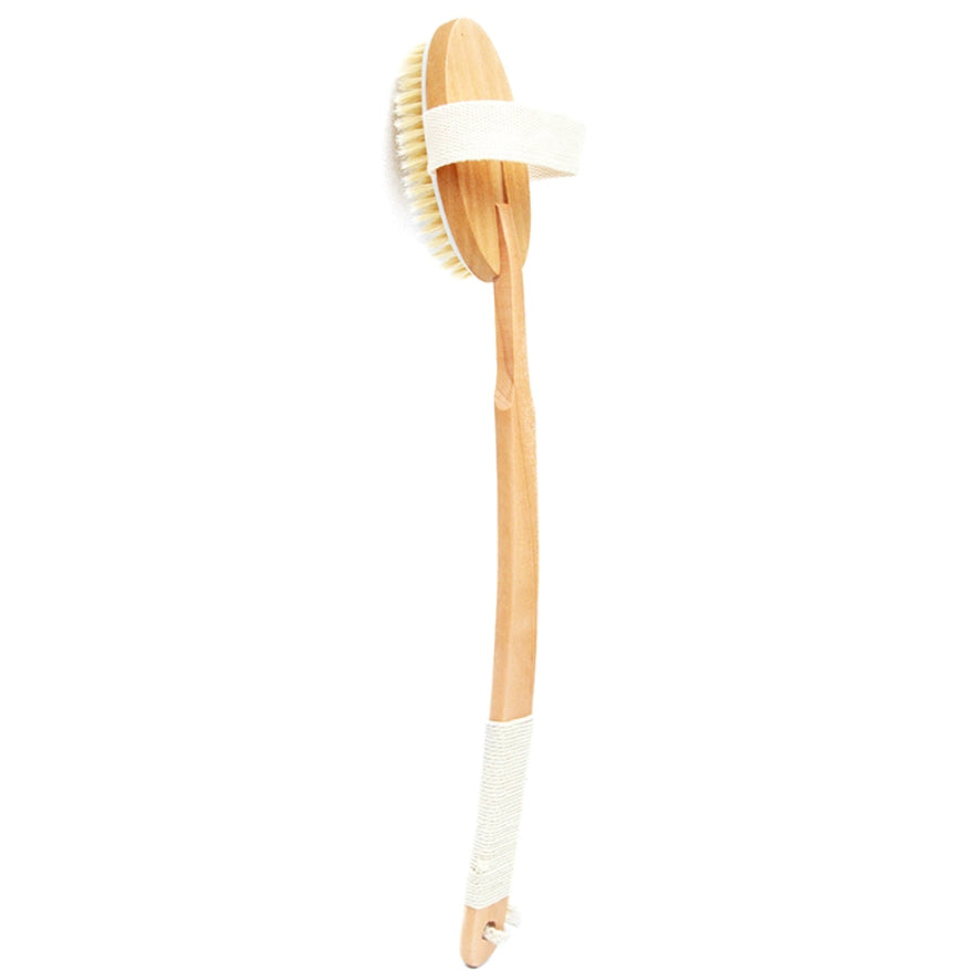 Natural Boar Bristles Bamboo Shower Bath Long Brush – pureGLO Naturals