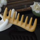 pureGLO Natural Boxwood Wooden Massage Hair Comb