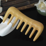 pureGLO Natural Boxwood Wooden Massage Hair Comb