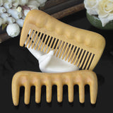 pureGLO Natural Boxwood Wooden Massage Hair Comb