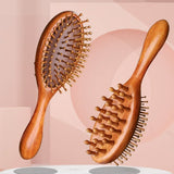 Natural Golden Sandalwood Double-sided Massage Hair Brush