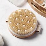 Natural Wooden Small Bristle Massage Body Bath Brush