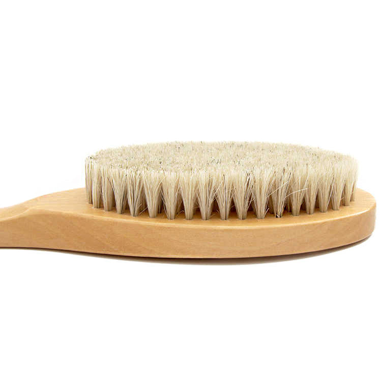 Natural Wooden Long Handle Horsehair Bath Brush – pureGLO Naturals